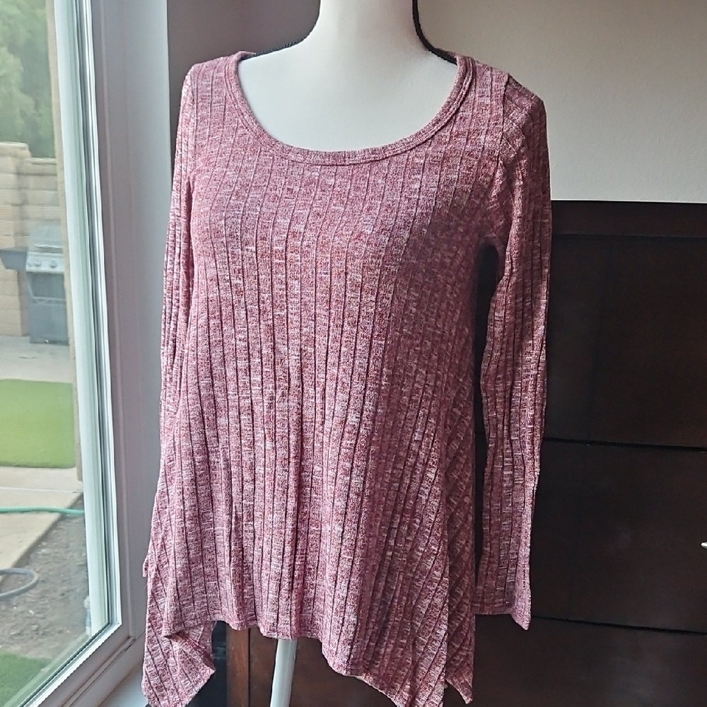 ALLOY Maroon Ribbed Long Sleeve Top - Picture 2 of 8